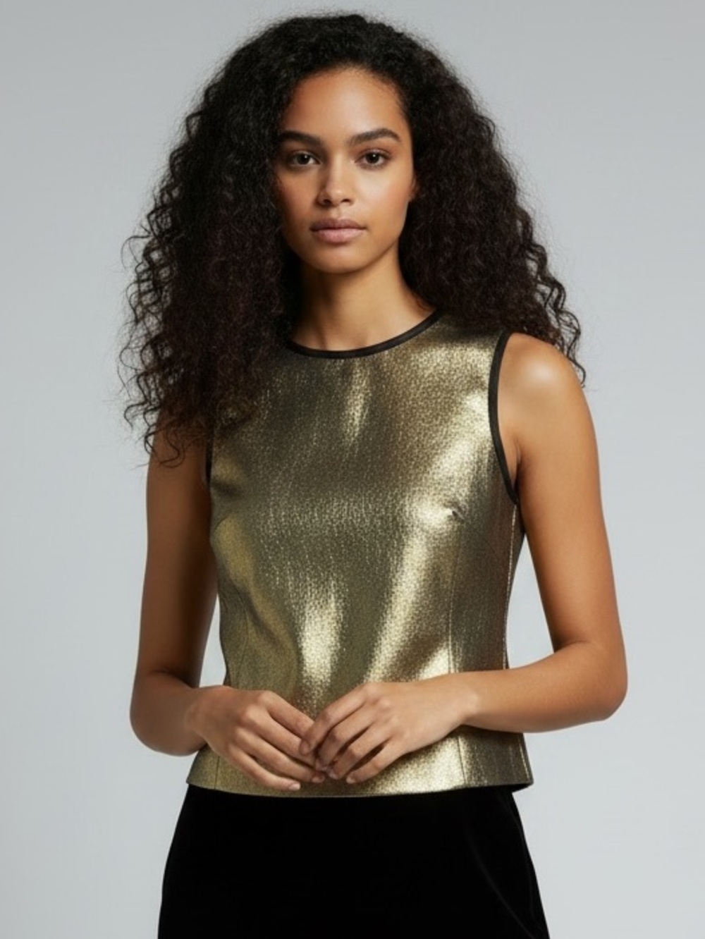 Armani Exchange gold sleeveless top